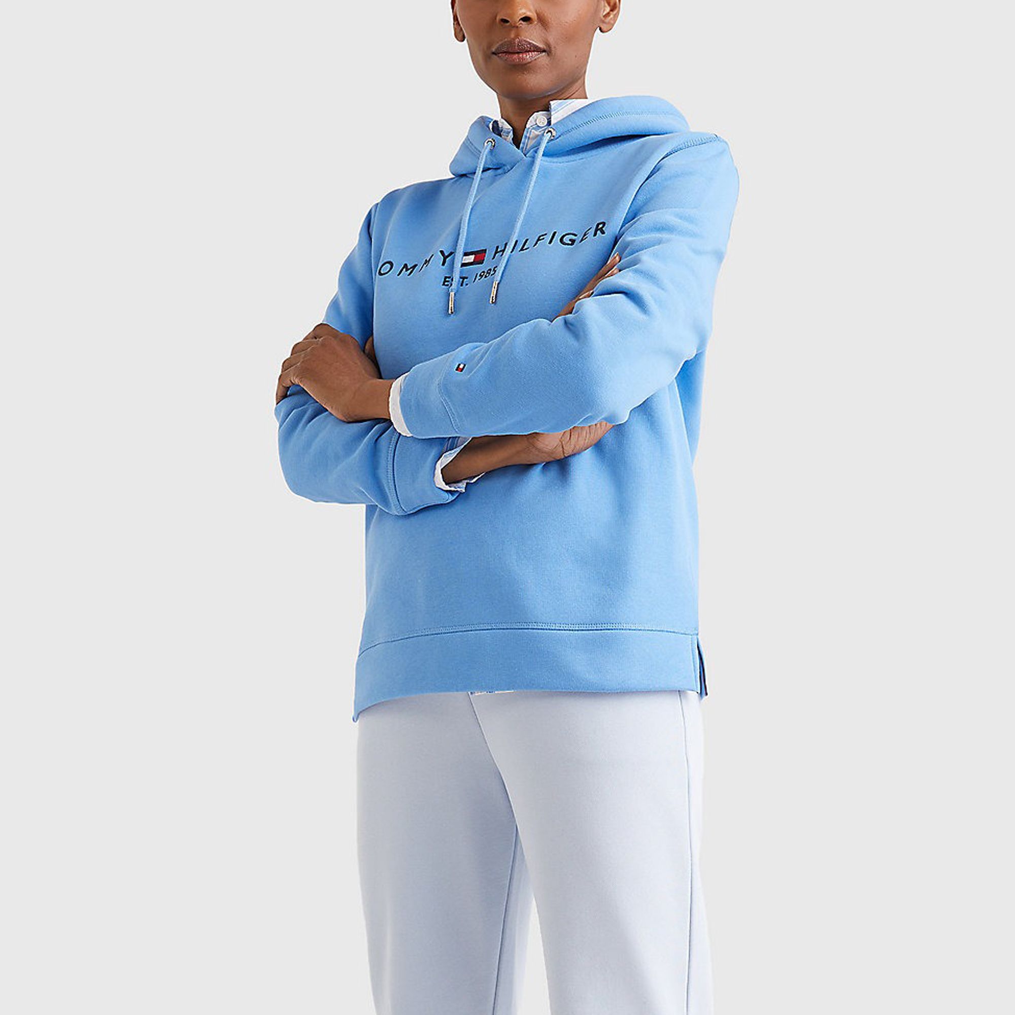 Tommy Hilfiger Bianco Cotton Women Hoodie